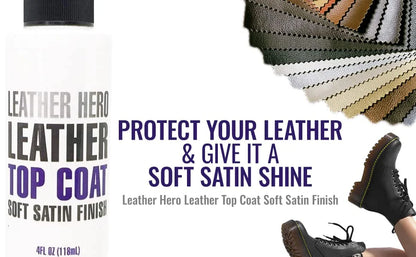 Leather Hero Satin Top Coat Leather Sealant Color Restorer 4oz